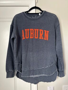 Auburn Pressbox Heather Navy Crewneck Sweatshirt